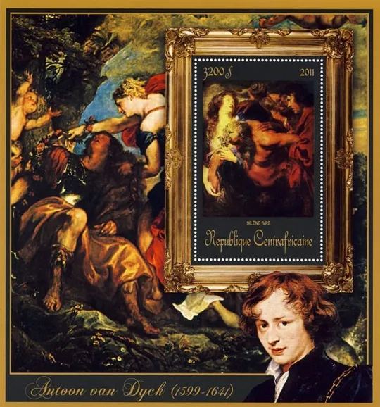 ЦАР-Живопись- Антуан Ван Дейк -2011.Чистый  красивый Блок.MNH. Ціна