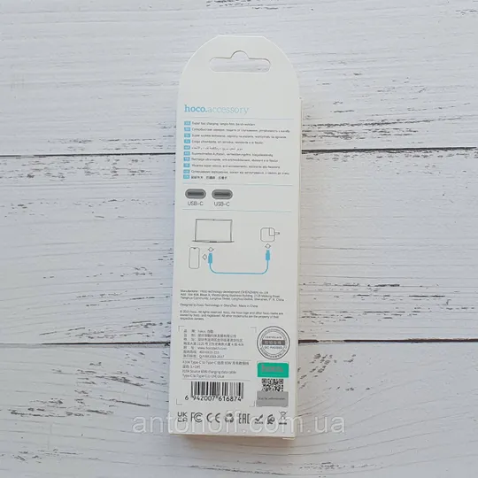 Купити Кабель Hoco X104 60W Type-C / Type-C 1м для телефона / планшета / ноутбука Синій