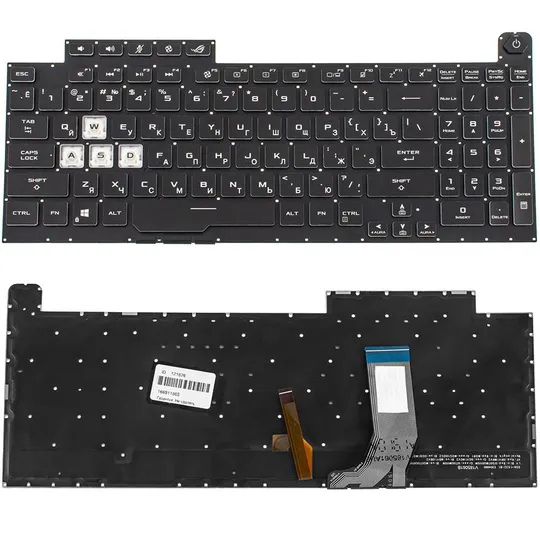 Клавиатура для ноутбука ASUS (G731GD, G731GT, G731GU) rus, black, без фрейма, подсветка клавиш (RGB 4) (ОРИГИНАЛ) Ціна