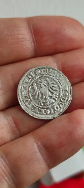 Монета начала 16 века Орёл с высунутым языком, всадник с мечом, Литва, серебро tvk58. Продаж