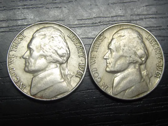 Купити 5 центів 1961 США (два різновиди)