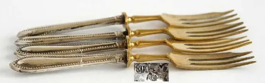 Антикварні виделочки 4 шт срібло 800 проба 1890 ті Germany Інтернет-аукціон