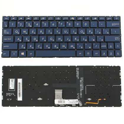 фото, Клавіатура для ноутбука ASUS (UX334 series) rus, blue, без фрейма, підсвічування клавіш