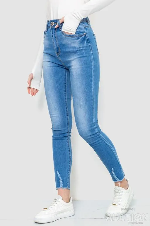 Джинсы женские с потертостями, цвет синий, 214R1531 З аукціону