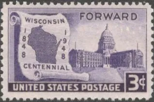 США (USA) 1948 г. АРХИТЕКТУРА. ВИНКОНСИН. СОСТОЯНИЕ ИДЕАЛЬНОЕ МАРКА С КЛЕЕМ. Ціна