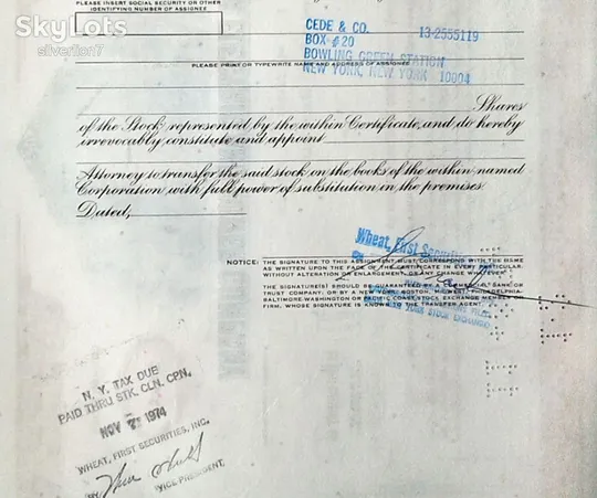 Акція Сертифікат на 100 Акцій Virginia Electric &amp; Power Company 1974 США Mt 05 Продаж