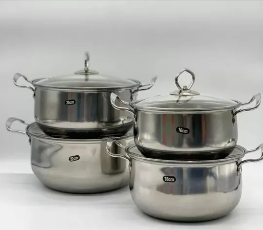 Набор кастрюль GR3558. 8 предметов из высокопрочной нержавеющей стали З аукціону