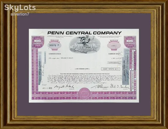 Акція Сертифікат на 104 Акції Penn Central Company 1973 США Mt 14 З аукціону