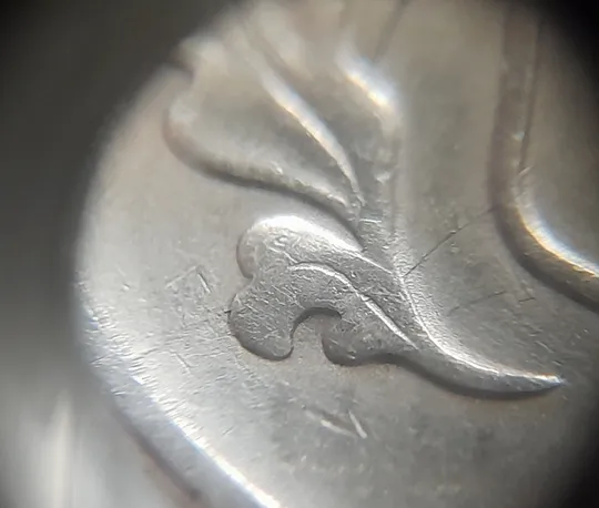 (5464) 25 копійок 1994 1ББм розкол на аверсі від канту через лівий нижній листок до тризуба (25 копеек 1994 1ББм брак) Продаж