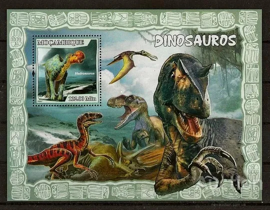 Мозамбик-Динозавры-2007. Чистый полный красивый комплект-Блок+ 2 М/Листа.MNH. Продаж