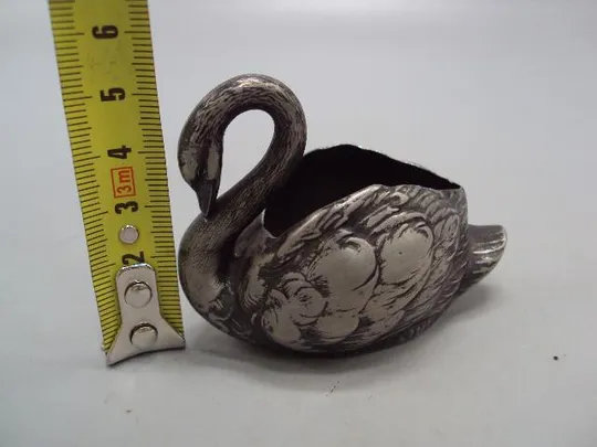 Купити Солонка фигура миниатюра Норблин лебедь посеребрение клеймо Verit N.B.W. размер 5х6,5 см №14584