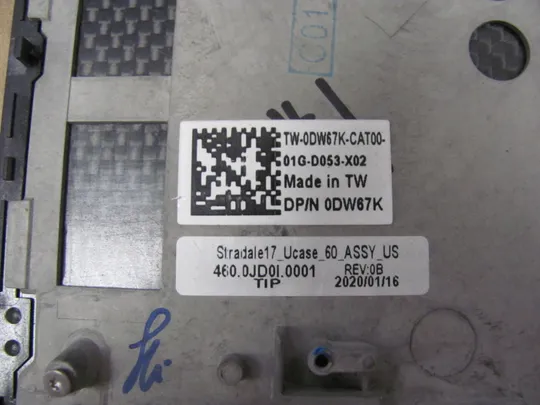 844-25  Кришка панель палмрест 0DW67K 460.0JD0I.0001 клавіатура робоча з підсвіткою  для Dell  XPS 17 XPS17  9700 Precision 5750 оригінал в Україні