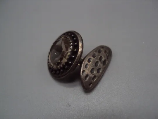 Запонка круглая серебро 875 проба ссср клеймо с звездочка 875 СЮЗ вес 5,83 г диаметр 1,9 см №15795 Де купити