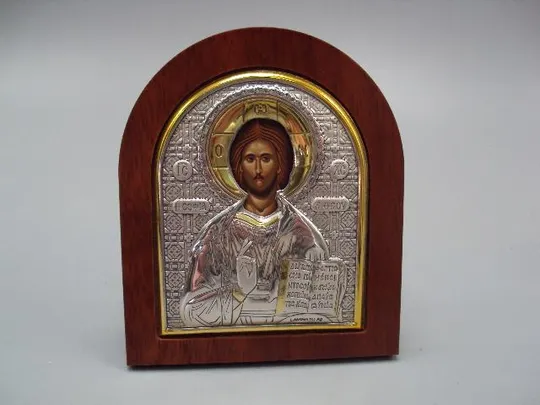 Икона спаситель Иисус Христос иконка серебро 925 проба Laminato Ag Theodora Италия 8,2х6,9 см №13489 Ціна