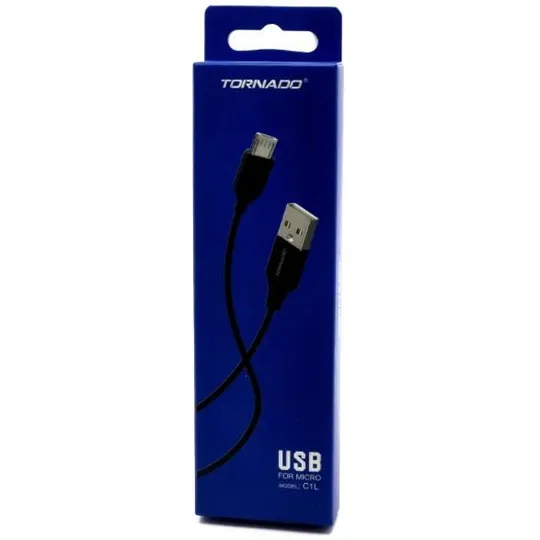 Кабель TORNADO C1L (USB to Micro USB, 1.2m, 2.1A) Ціна