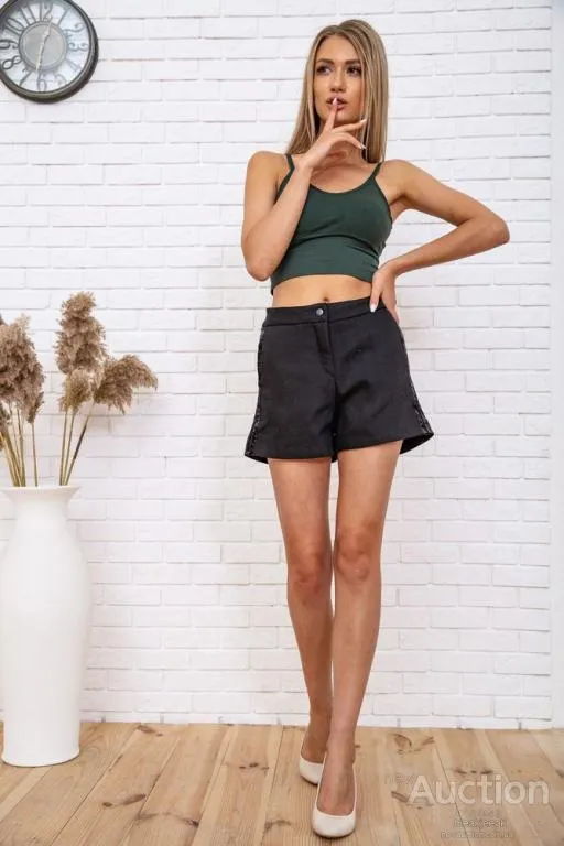 Купити Нарядные женские шорты, черного цвета, 131R88641