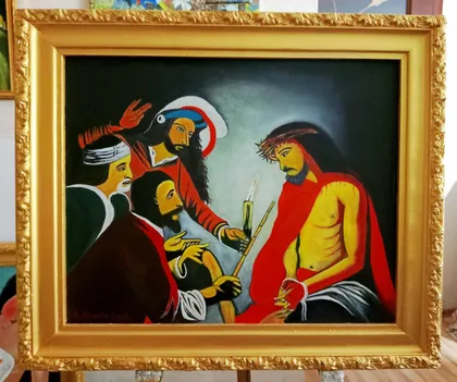 фото, "Взяття Христа під варту" двп олія 36*46см.