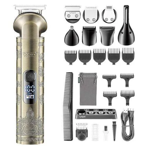 Чоловічий набір VGR V-110 8 в 1 для догляду за волоссям, бородою, тример для носа Ціна