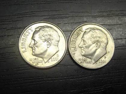 фото, 1 дайм 2001 США (два різновиди)