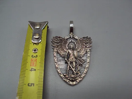 Кулон подвеска амулет святой Архангел Михаил серебро 925 проба вес 19,49 г авторская работа №15560 З аукціону