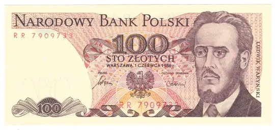 100 злотих 1986 року UNC Польща Ціна