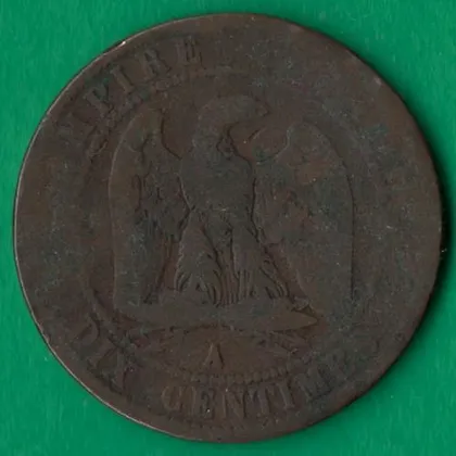 фото, 10 сантимів 1864 року A Франція [М]
