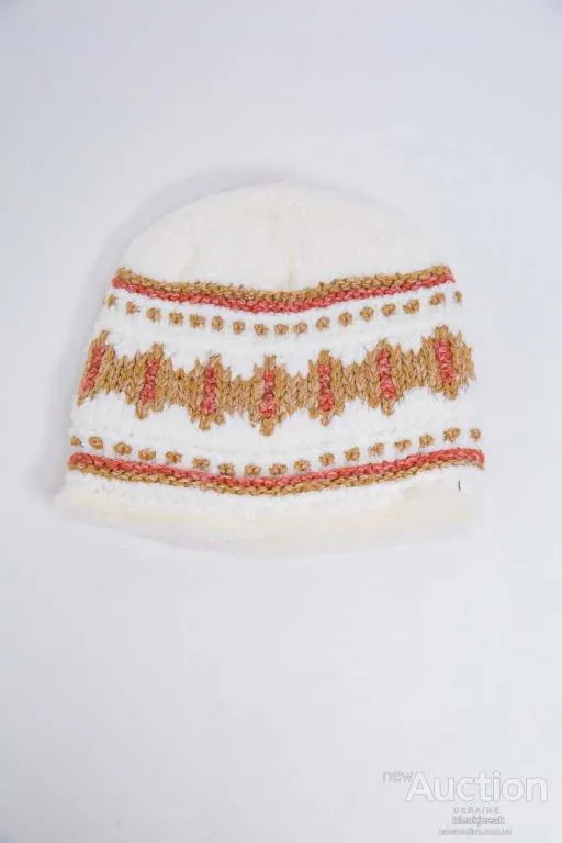 Детская шапка, молочно-бежевого цвета с узором, 167R7781 Ціна