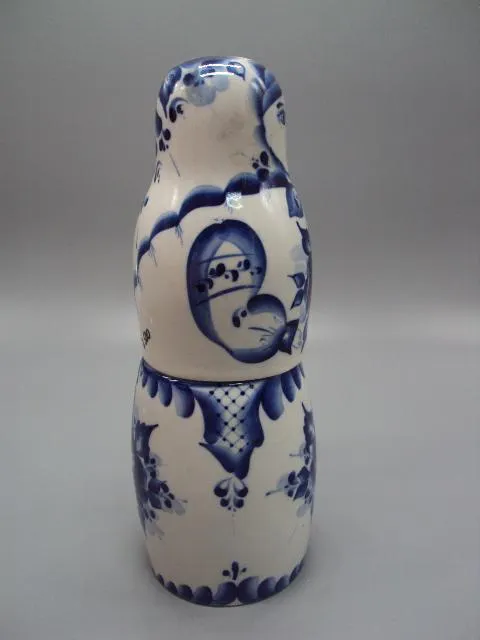 Штоф авторский фарфор Гжель матрешка автор Кулинков А. высота 25 см №13697 Де купити