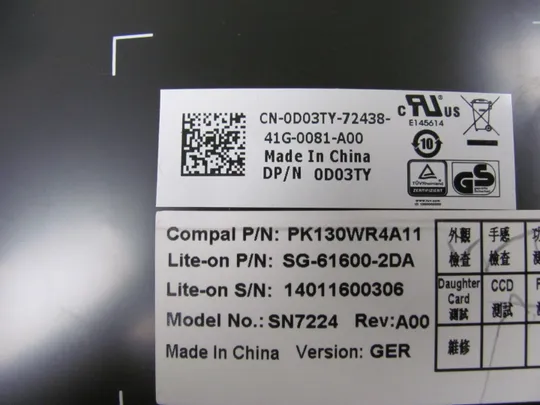 674-43 клавіатура робоча 0D03TY PK130WR4A11 0V3DP7  для Dell Latitude  E5540 оригінал Інтернет-аукціон