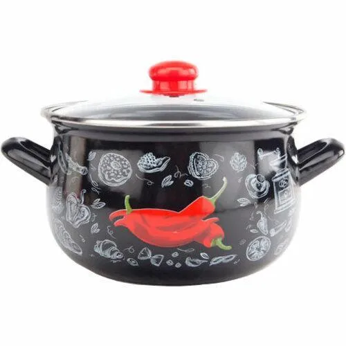 Кастрюля эмалированная Gusto Перчинка GT-T-124-P 24 см 5.7 л Ціна