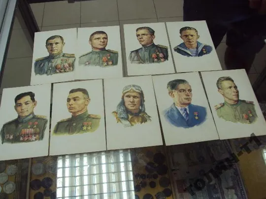 набор открыток герои великой отечественной войны 1970 яковлев 9 шт №7548 Де купити