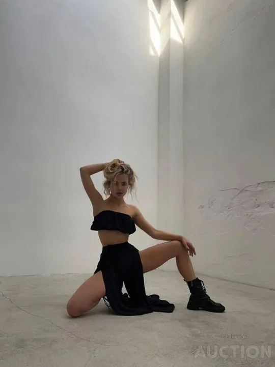 Жіночий костюм двійка спідниця-брюки та топ колір чорний Інтернет-аукціон