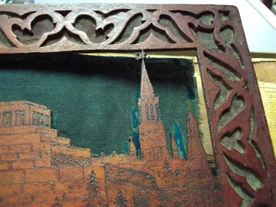 Шкатулка коробка Кремль подарок ГСТ дерево 23,2 х 19 см №11275 Інтернет-аукціон