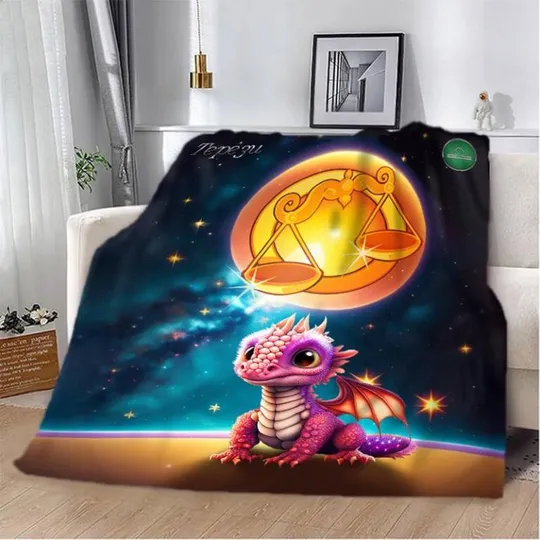 Плед 3D авторский со знаком зодиака на 2024 год Весы 2766_B 12894 135х160 см Ціна