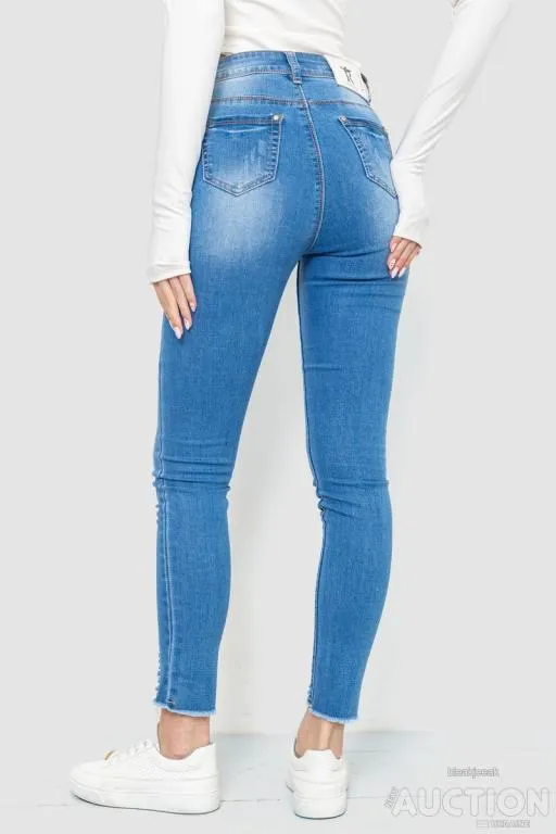 Джинсы женские с потертостями, цвет синий, 214R1531 Продаж