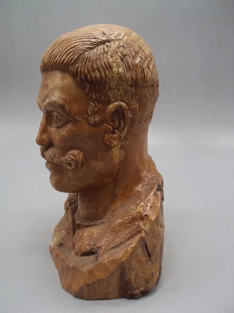 Фигура дерево статуэтка бюст козак авторский высота 18,5 см №13805 Недорого