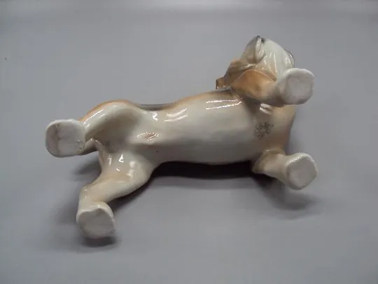 Фигура фарфор статуэтка Германия HUS Unterweissbach собака бульдог собачка высота 12,5 см №14255 Недорого