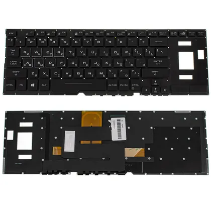 фото, Клавіатура для ноутбука ASUS (GX531 series) rus, black, без кадру, підсвічування клавіш (RGB)