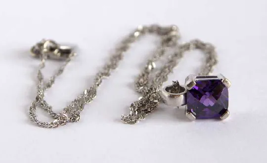 Підвіска кулон аметист ланцюжок срібло 925 проби German Ціна