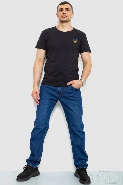 Купити Футболка мужская патриотическая, цвет черный, 226R036