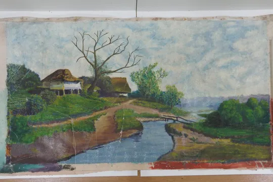 Картина сельский пейзаж. Масло, холст 92 х 51 см №254 Ціна
