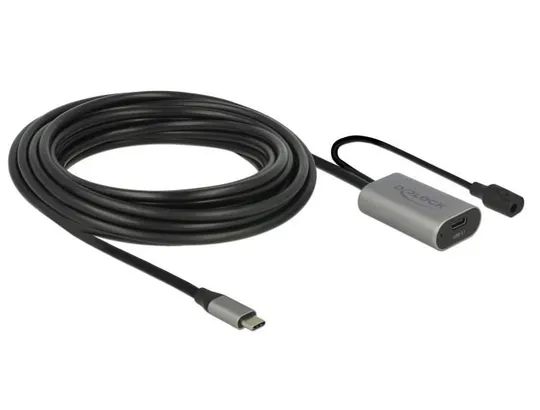 Кабель пристроїв-подовжувач USB Type-C M/F (Active)  5.0m Delock (70.08.5392) (USB3.0) AWG22+28 D=4 Ціна