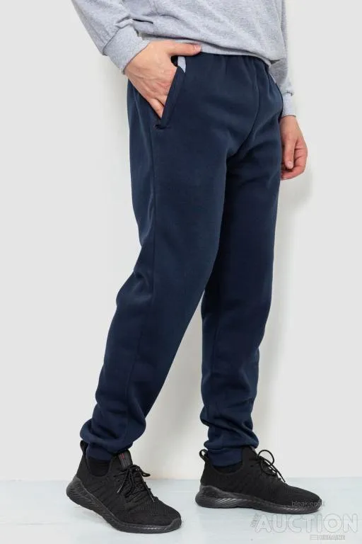 Спорт штаны мужские на флисе, цвет темно-синий, 244R4188 З аукціону
