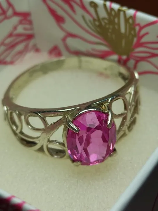 Купити Кольцо серебро 925 проба с розовым камнем. Размер 21 gn825