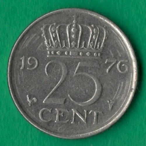 25 центів 1976 року Нідерланди [М] Ціна