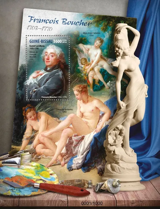 Купити Гвинея Бисау - Франсуа Буше-Обнажённая живопись-2016.Чистый полный красивый комплект. MNH.