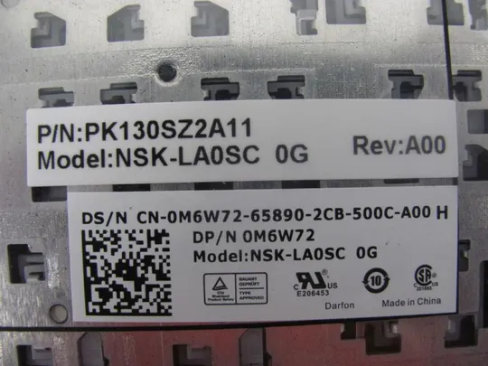 номер0300-14 клавіатура робоча 0M6W72 0WWVKK PK130SZ1A10 для Dell Inspiron 15 3521 3531 3537 15R 5521 5537 M531R 5535 оригінал Продаж