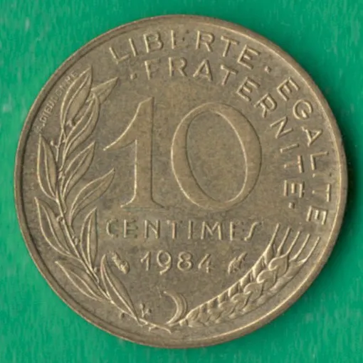 10 сантимів 1984 року Франція [М] Ціна