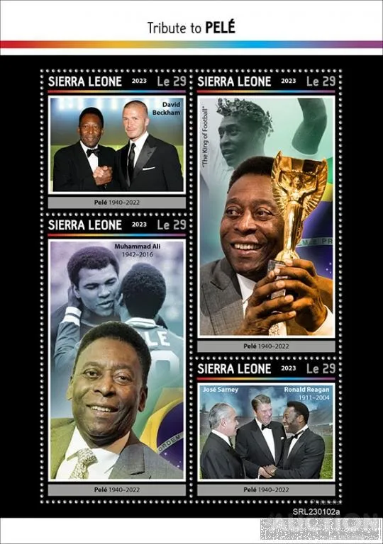 Купити Сьерра Леоне-Футбол-Пеле-2023. Чистый полный красивый комплект.  MNH.