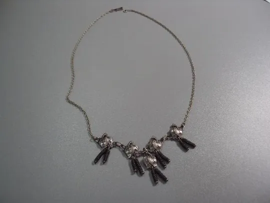 бижутерия колье ожерелье листья листочки металл длина 52 см №10906 Ціна